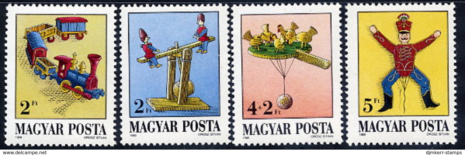 HUNGARY 1988 Antique Toys MNH / **.  Michel 3978-81 - Unused Stamps