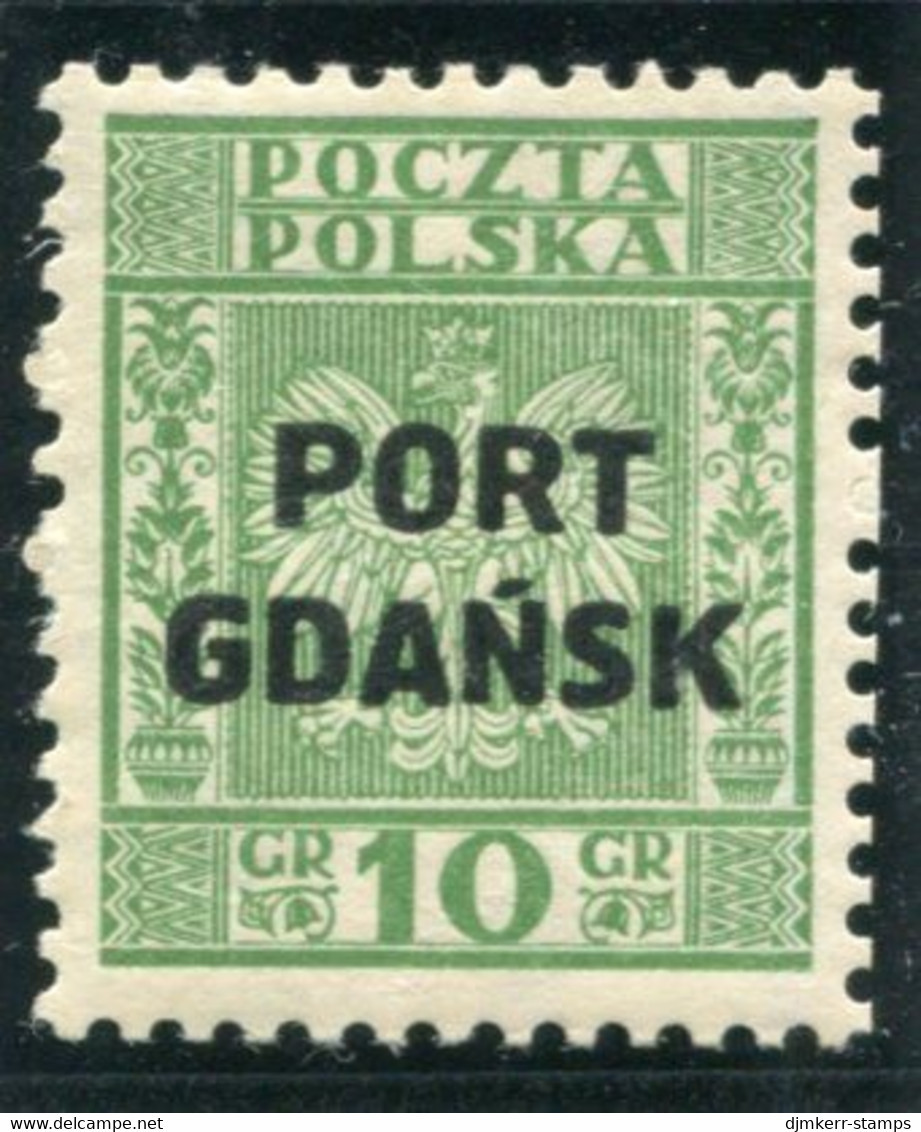 PORT GDANSK 1938 Overprint On 10 Gr. Arms LHM / *.  Michel 27 - Bezetting