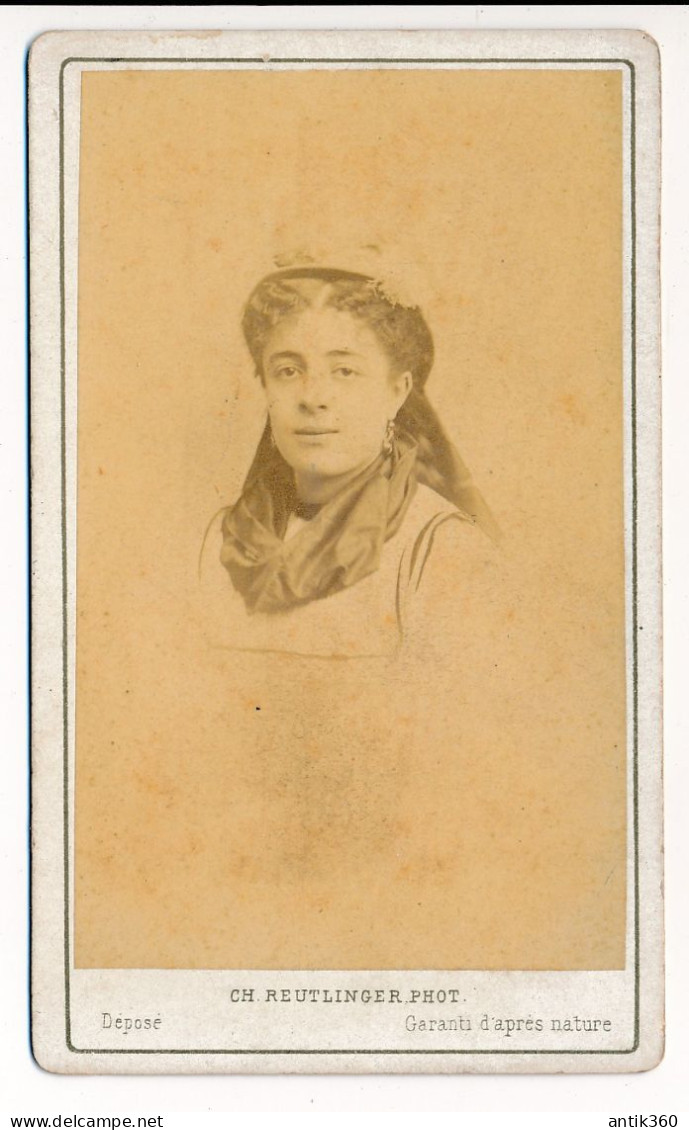 Photographie Ancienne CDV Portrait D'une Jeune Femme Actrice Courtisane à Identifier De Ju? Photographe Reutlinger Paris - Geïdentificeerde Personen