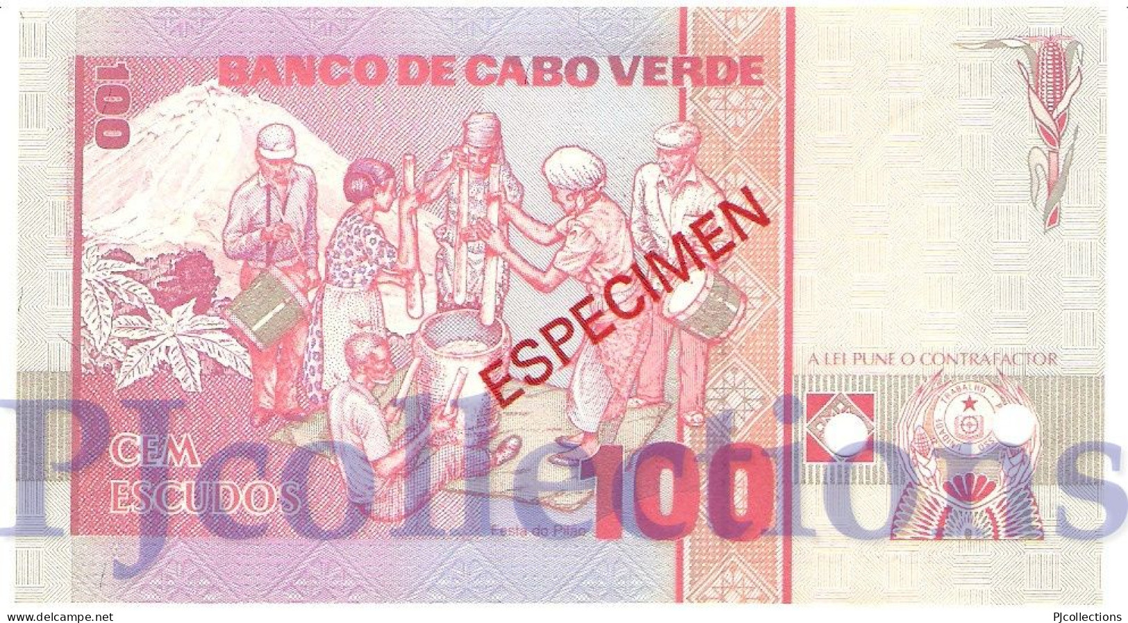 CAPE VERDE 100 ESCUDOS 1989 PICK 57s SPECIMEN UNC - Cap Vert