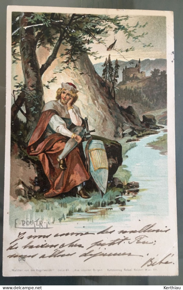 E. Döcker: Walther Von Der Vogelweide. Carte Précurseur Circulée 1900 - Döcker, E.