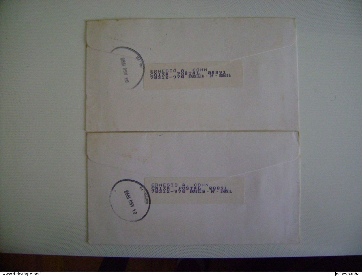 BRAZIL / BRASIL  - FOUR ENVELOPES CIRCULATED WITH AUTOMATED STAMPS IN 1993 IN THE STATE - Automatenmarken (Frama)