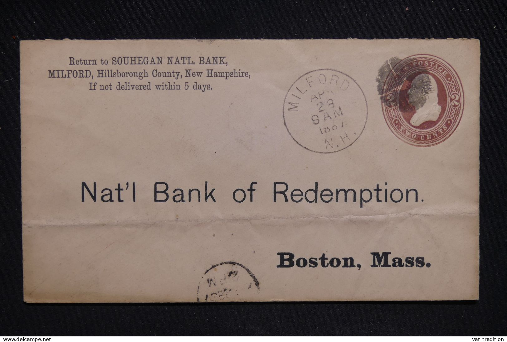 ETATS UNIS - Entier Postal De Mildford Pour Boston En 1887 - L 142981 - ...-1900