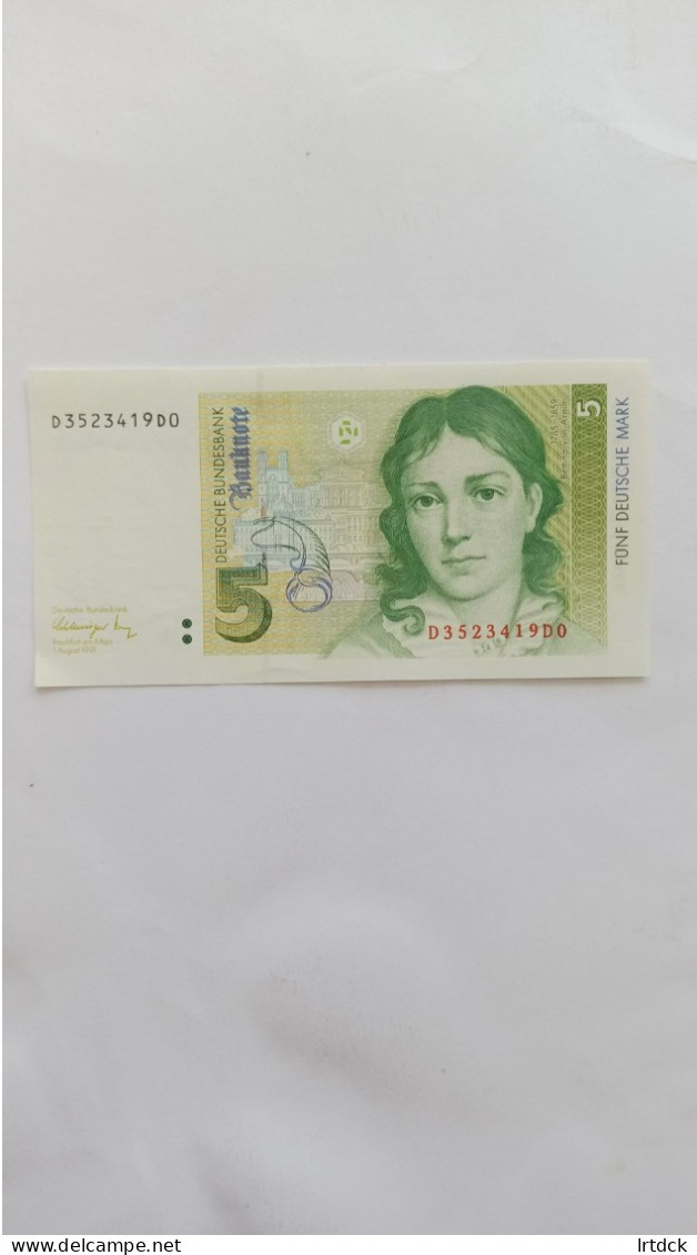 Billet 5 DM 1991 - 5 Deutsche Mark