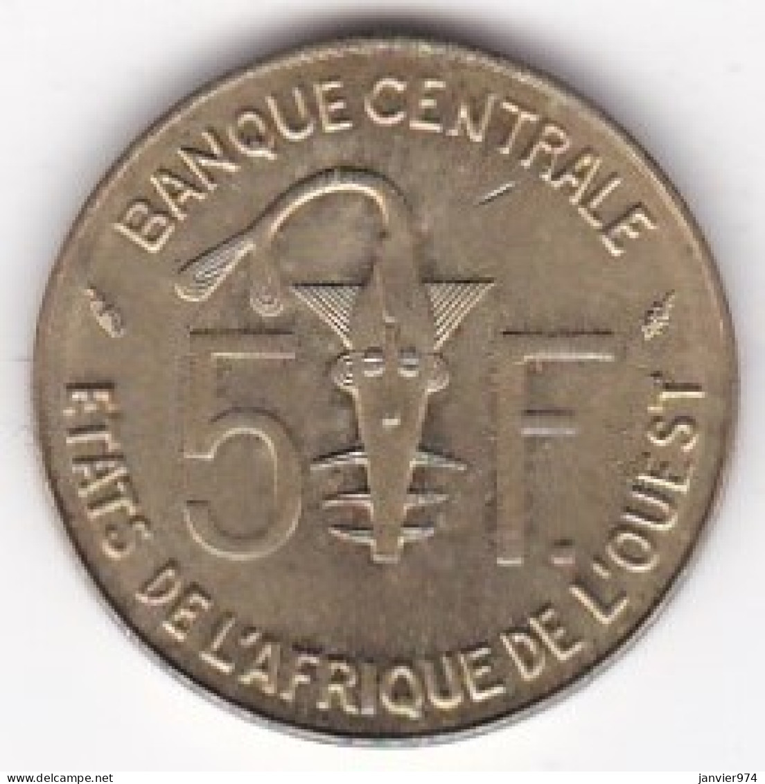 États De L'Afrique De L'Ouest 5 Francs 1982 , En Bronze Nickel Aluminium, KM# 2a - Autres – Afrique