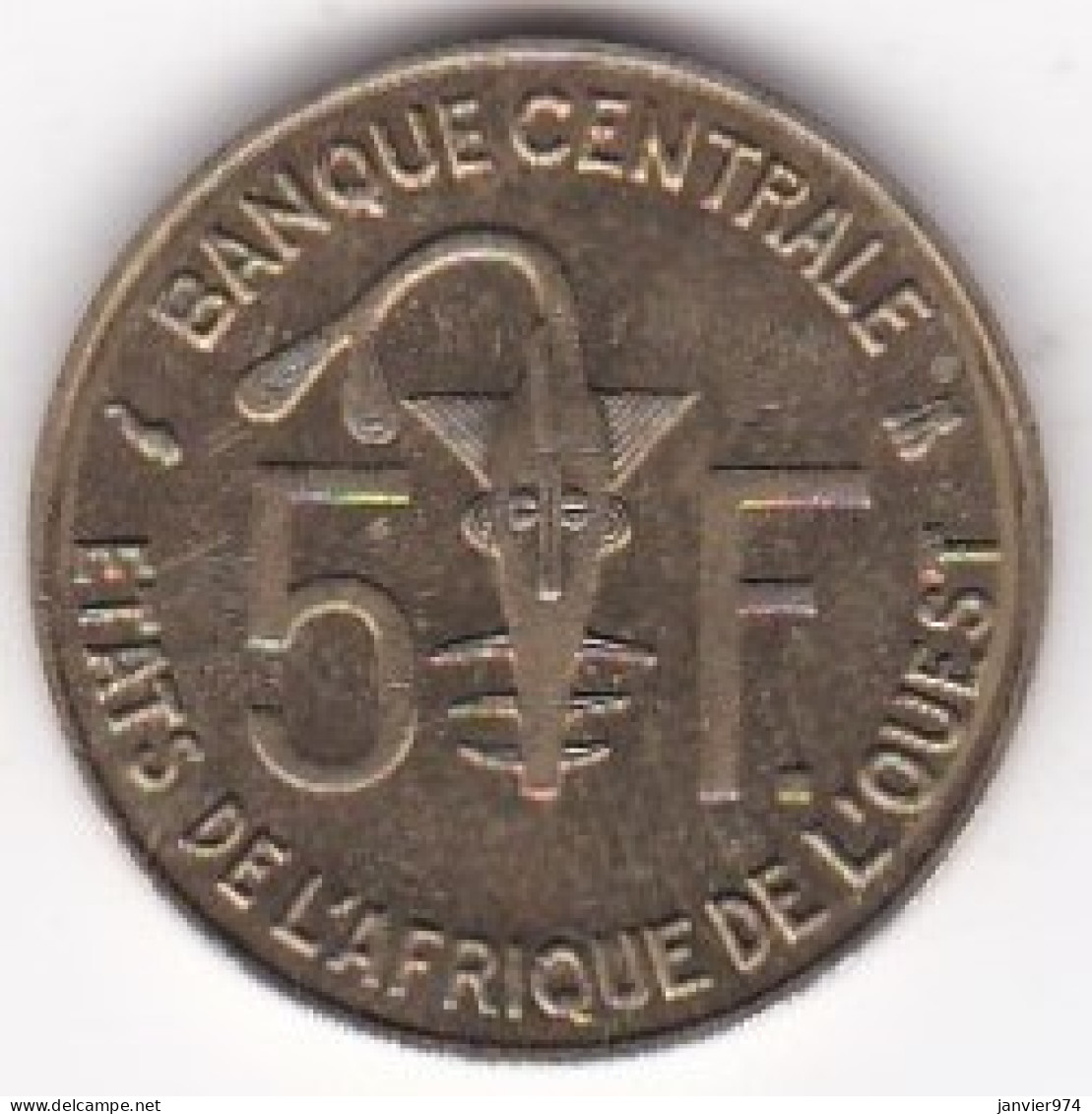 États De L'Afrique De L'Ouest 5 Francs 1997 , En Bronze Nickel Aluminium, KM# 2a - Sonstige – Afrika