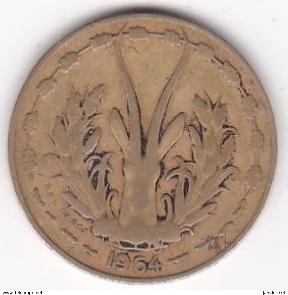 États De L'Afrique De L'Ouest 10 Francs 1964 , En Bronze Aluminium, KM# 1 - Andere - Afrika