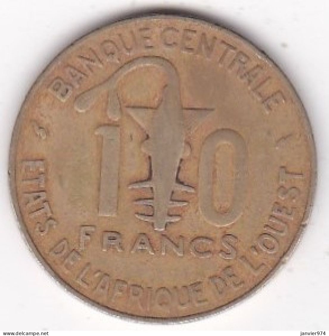 États De L'Afrique De L'Ouest 10 Francs 1975 , En Bronze Nickel Aluminium, KM# 1a - Autres – Afrique