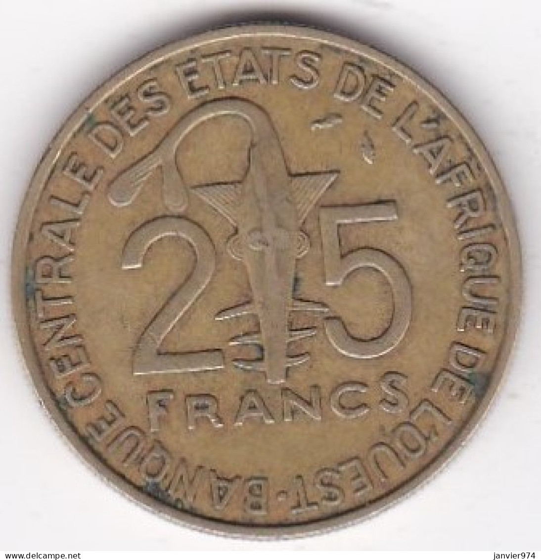 États De L'Afrique De L'Ouest 25 Francs 1979 , En Bronze Aluminium, KM# 5 - Altri – Africa
