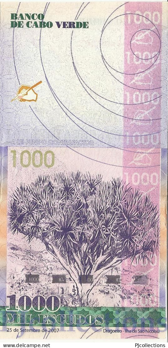 CAPE VERDE 1000 ESCUDOS 2007 PICK 70a UNC - Cape Verde