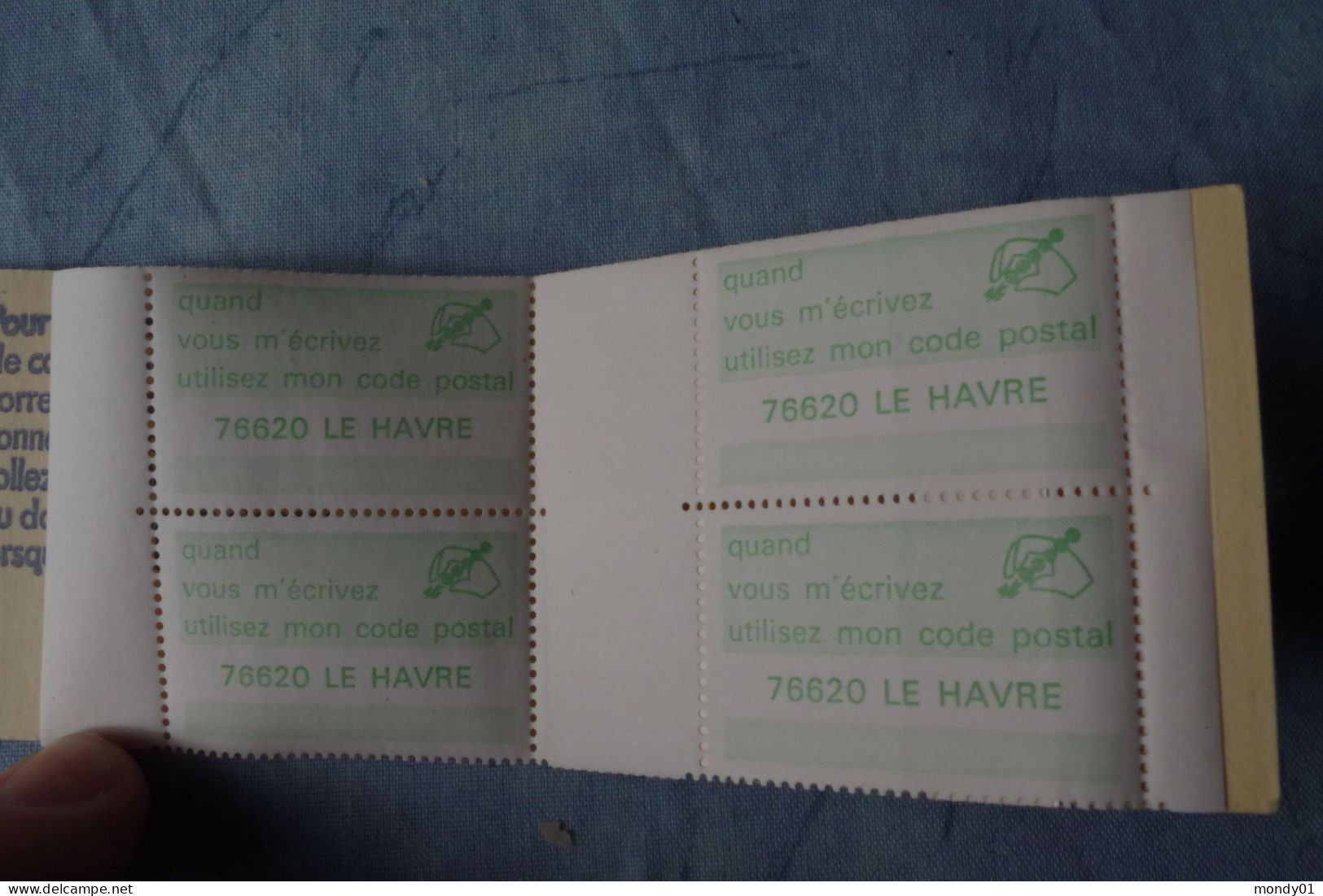 6-704  Postcode Zip Code Postal Vignette 1976  Label Carnet Le Havre 76620 4 Vignettes France Postleizahl Codego - Zipcode