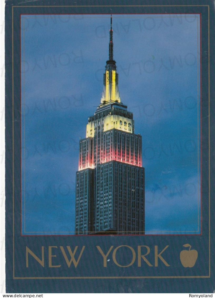 CARTOLINA  NEW YORK CITY,NEW YORK,STATI UNITI-DRAMATIC LIGHTING ATOP THE EMPIRE STATE BUILDING-VIAGGIATA 1987 - Empire State Building