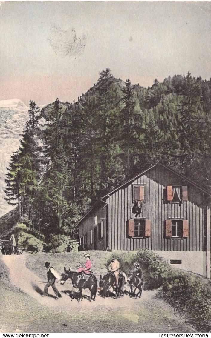 FRANCE - 74 - CHAMONIX - Balade En âne Au Pied D'un Chalet - Carte Postale Ancienne - Chamonix-Mont-Blanc