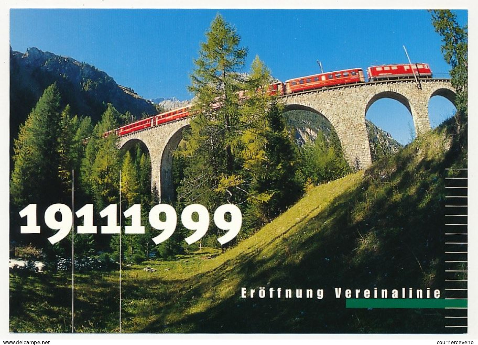 SUISSE - 2 Entiers Postaux  (CPs) - Ouverture De La Ligne Vereina (Chemin De Fer) - 1 Neuve, 1 Obl. Bern - 1er Jour - Ganzsachen