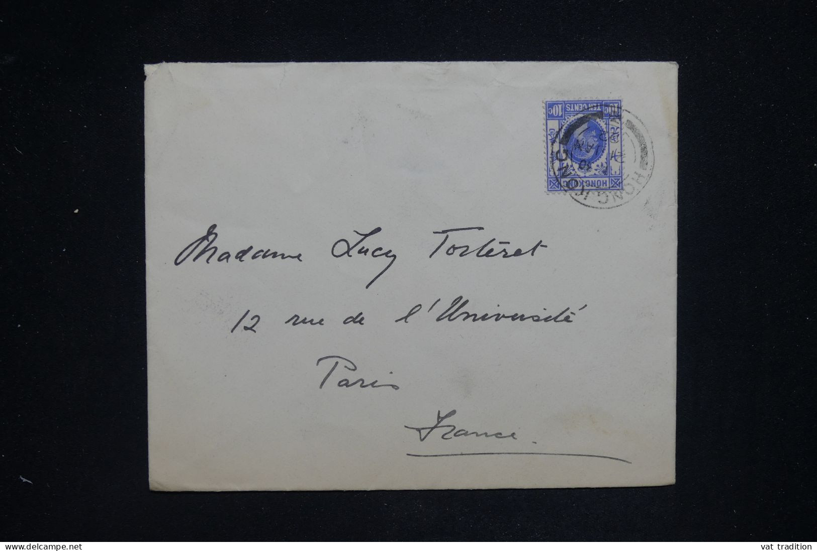 HONG KONG -Enveloppe Pour Paris En 1922 - L 143007 - Covers & Documents
