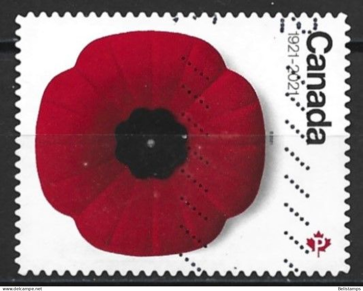 Canada 2021. Scott #3307 (U) Royal Canadian Legion Remembrance Poppy  *Complete Issue* - Oblitérés
