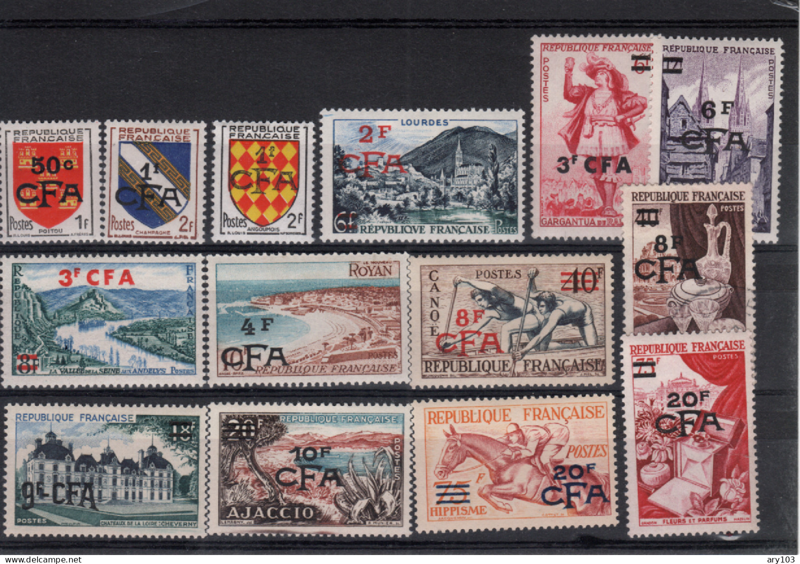 Réunion  - Surcharge CFA  (1954 )  Lot  N°317/330 - Sonstige & Ohne Zuordnung