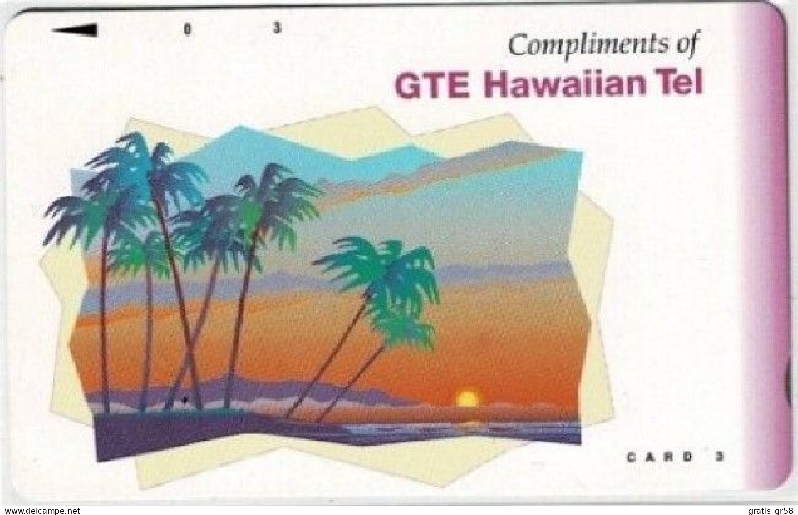 Hawaii - GTH-22a, 1993 Complimentary (Black Arrow & Value), 3U, 1.500ex, 1/93, Mint - Hawaii