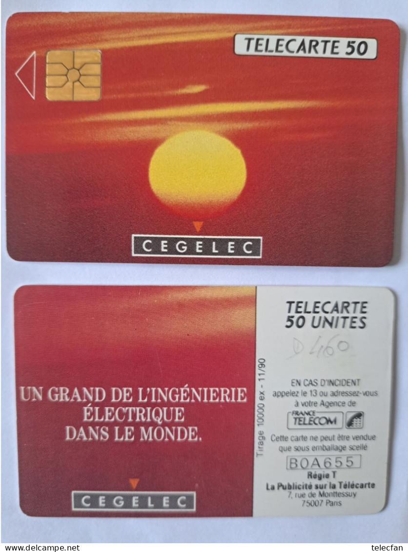 FRANCE PRIVEE D460 CEGELEC COUCHER DE SOLEIL 50U UT - Privées