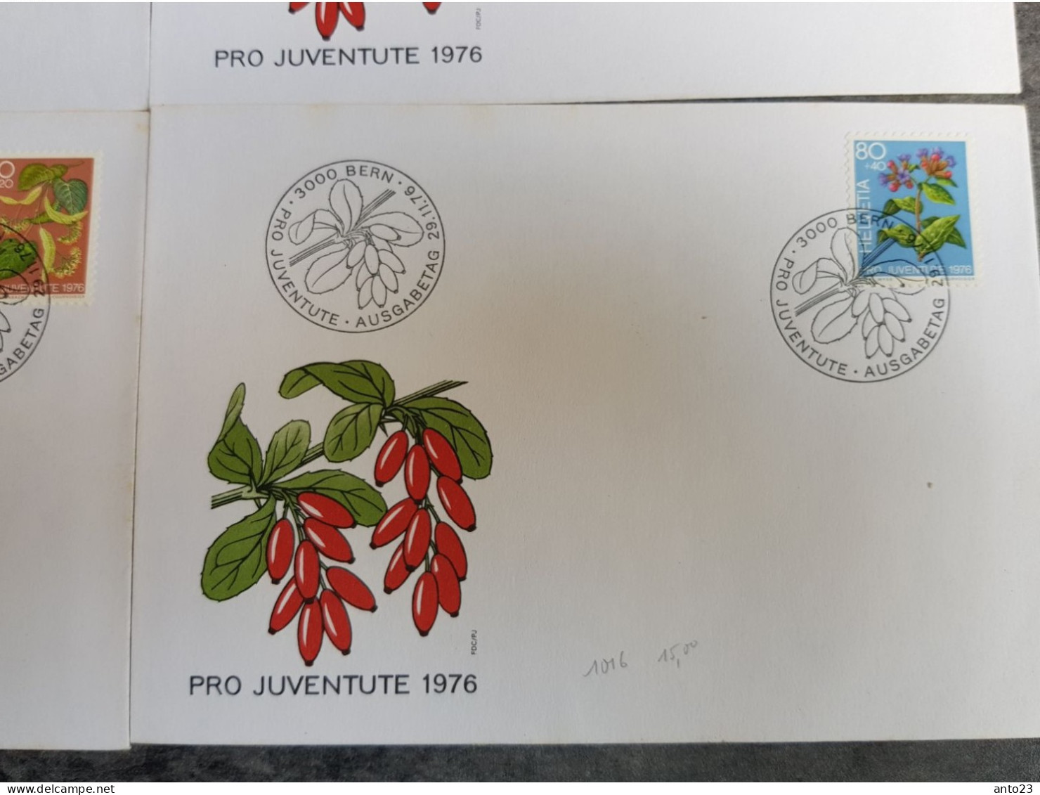 Switzerland Swiss Schweiz Svizzera Helvetia Suisse 1976 Pro Juventute Lot De 4 Lettres - Andere & Zonder Classificatie