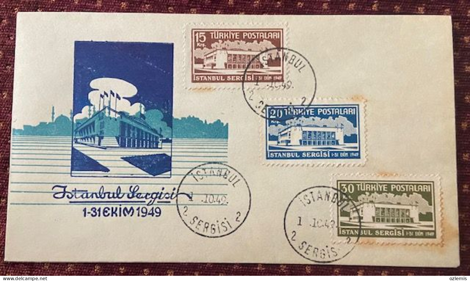 TURKEY,TURKEI,TURQUIE ,1949 , ISTANBUL , EXHIBITION ,TWO ,FDC - Lettres & Documents