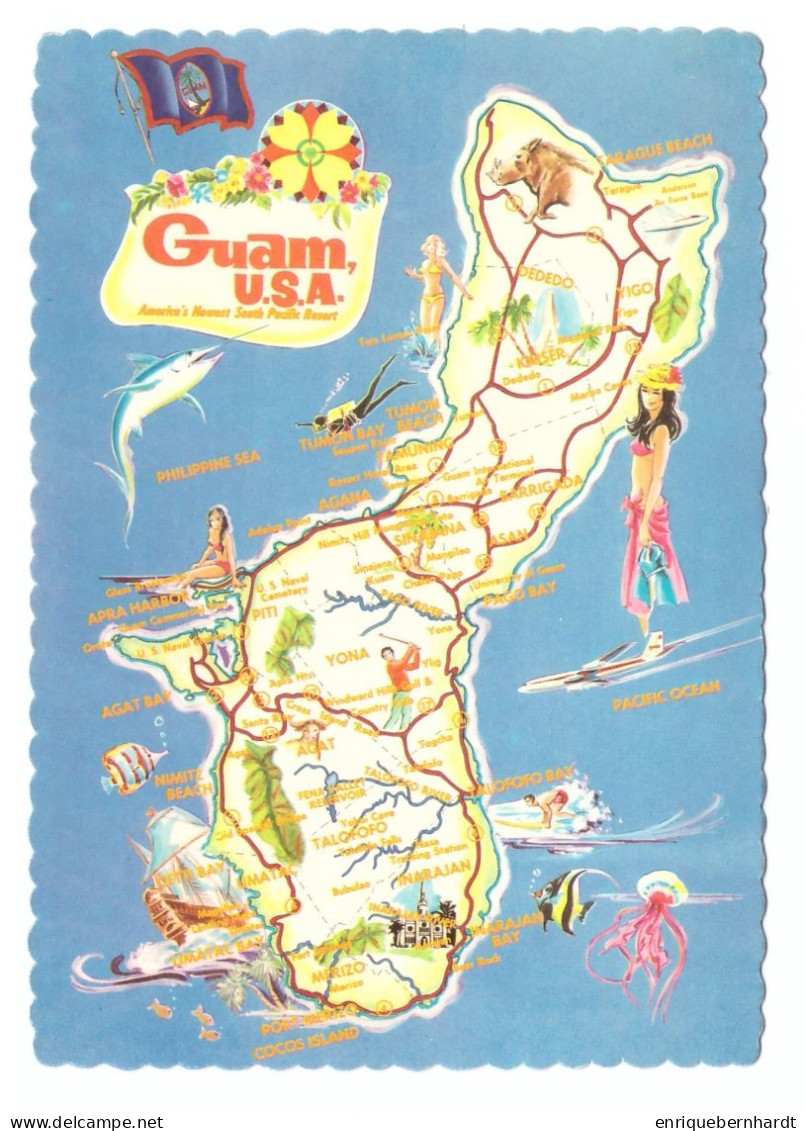 GUAM (ESTADOS UNIDOS) • SKETCH MAP OF GUAM - Guam