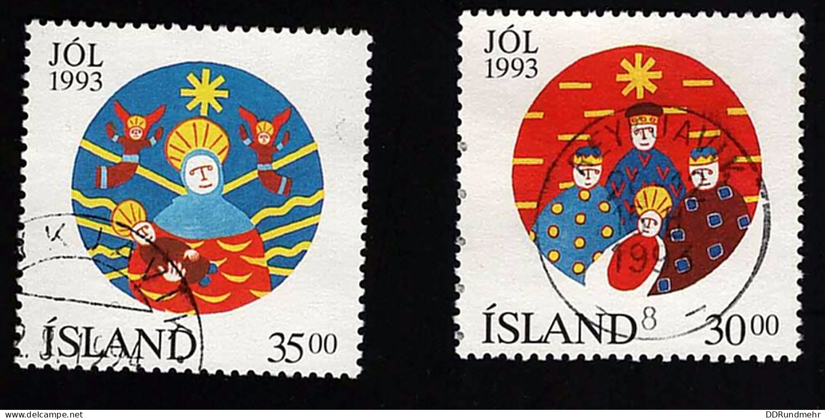 1993 Christmas Michel IS 795 - 796 Stamp Number IS 777 - 778 Yvert Et Tellier IS 748 - 749 - Used Stamps