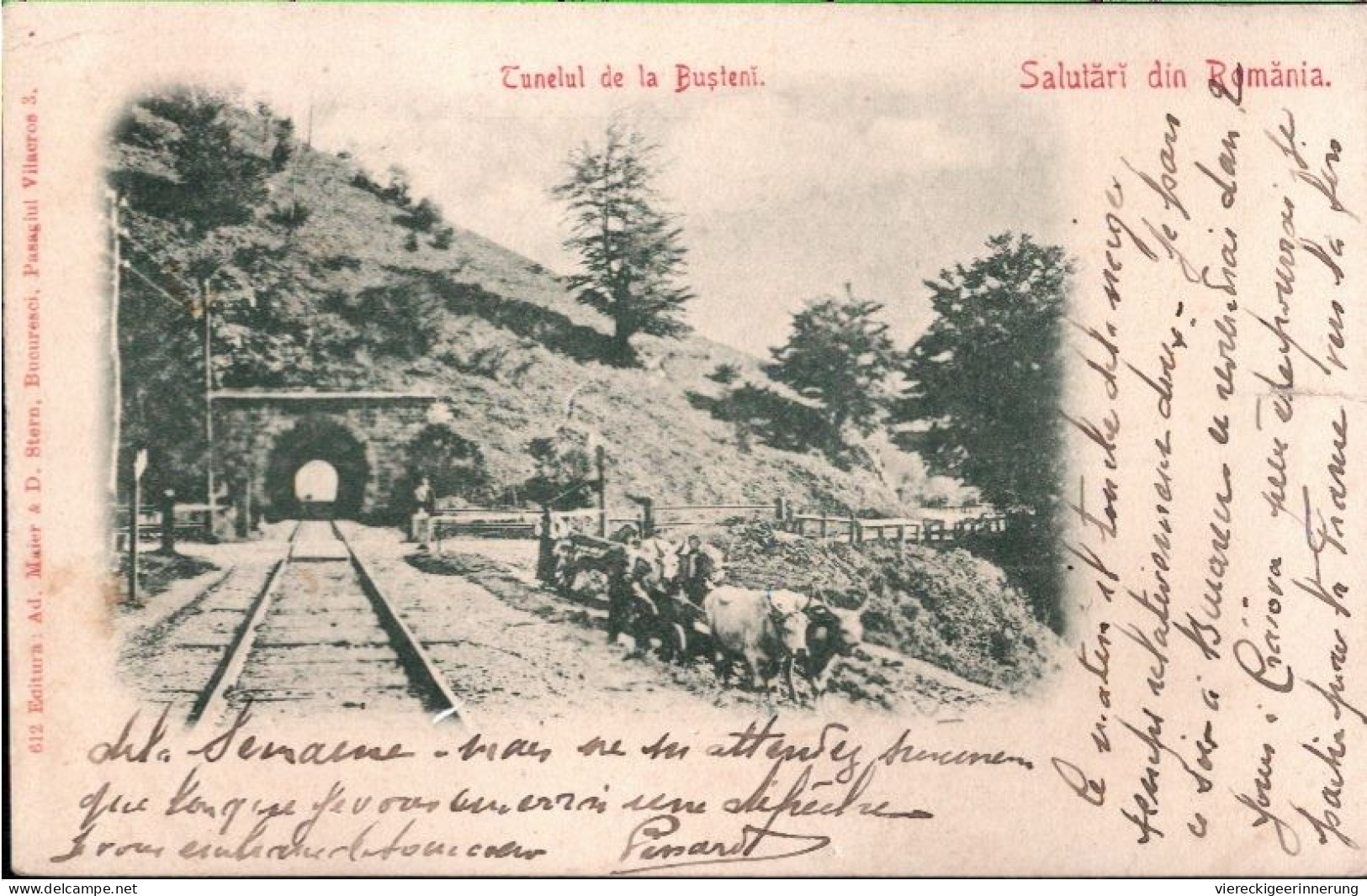! Alte Ansichtskarte Aus Rumänien, Salutari Din Romania, Tunnelu De La Busteni, Eisenbahntunnel, Edit. Ad. Maier Nr. 612 - Roumanie