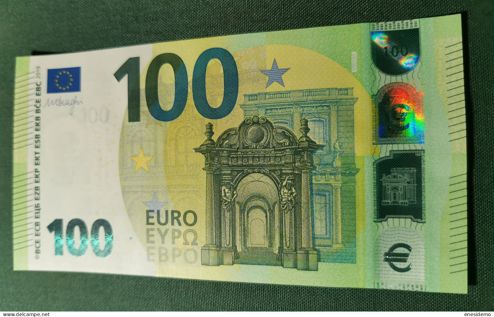 100 EURO SPAIN 2019 DRAGHI V001A5 VA0000 RARE VERY LOW SERIAL NUMBER UNCIRCULATED PERFECT - 100 Euro