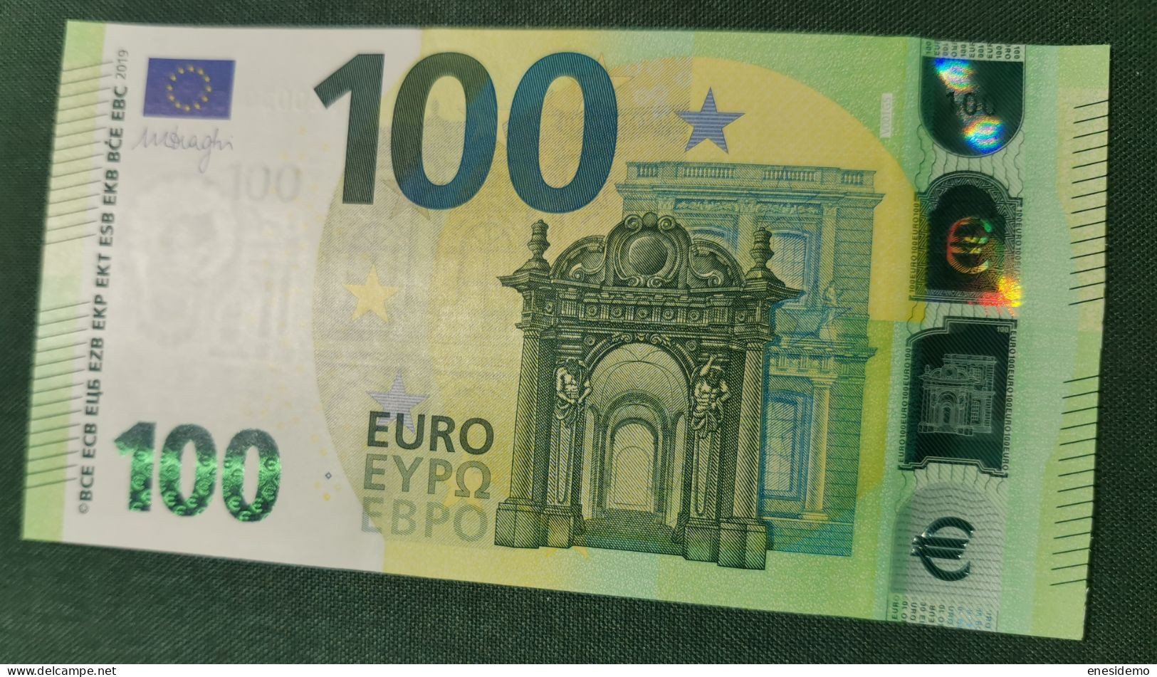 100 EURO SPAIN 2019 DRAGHI V001A5 VA0000 RARE VERY LOW SERIAL NUMBER UNCIRCULATED PERFECT - 100 Euro