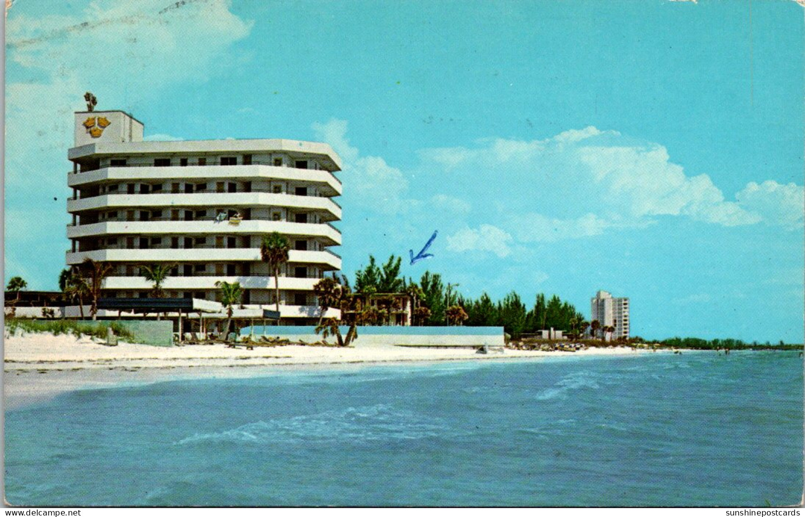 Florida Sarasota Lido Beach Showing Three Crowns Hotel 1970 - Sarasota