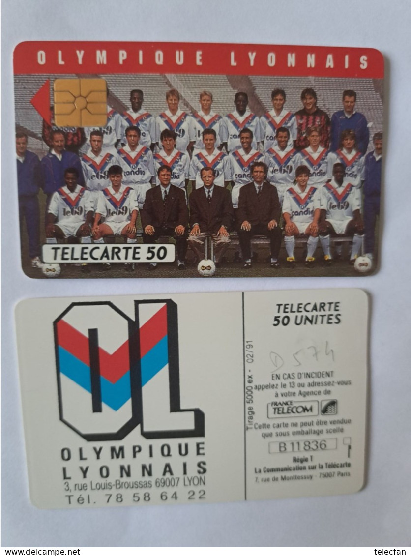 FRANCE PRIVEE D574 FOOTBALL OLYMPIQUE LYONNAIS OL 50U UT - Telefoonkaarten Voor Particulieren