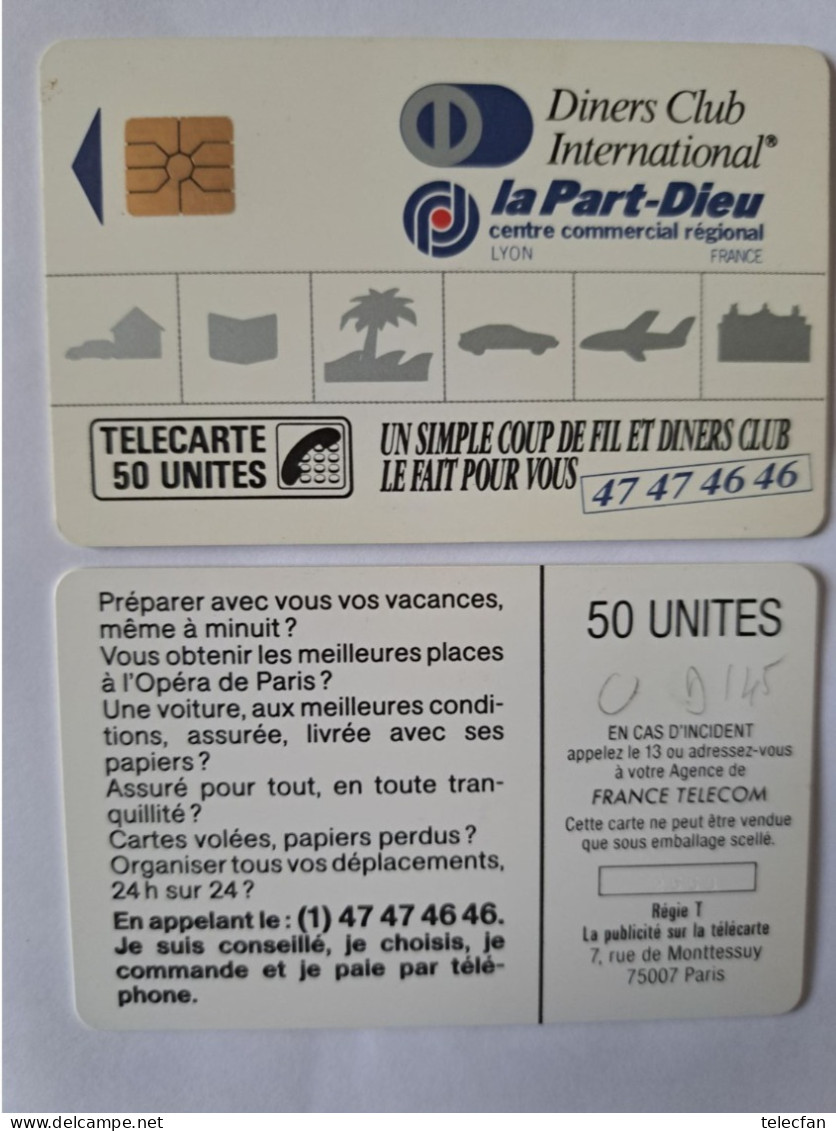 FRANCE PRIVEE D145 DINERS CLUB LA PART DIEU LYON 50U UT - Telefoonkaarten Voor Particulieren