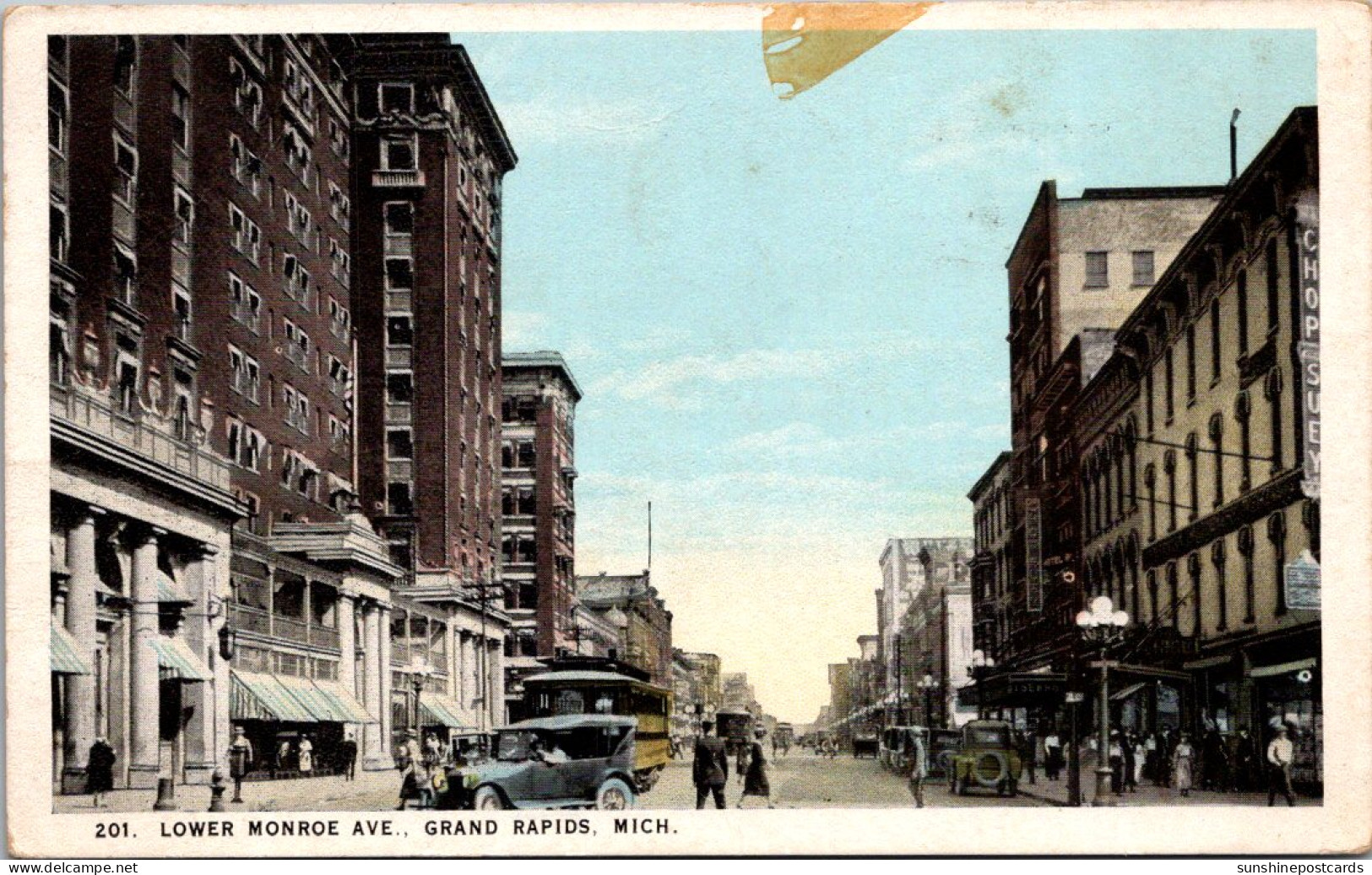 Michigan Grand Rapids Lower Monroe Avenue 1923 Curteich - Grand Rapids