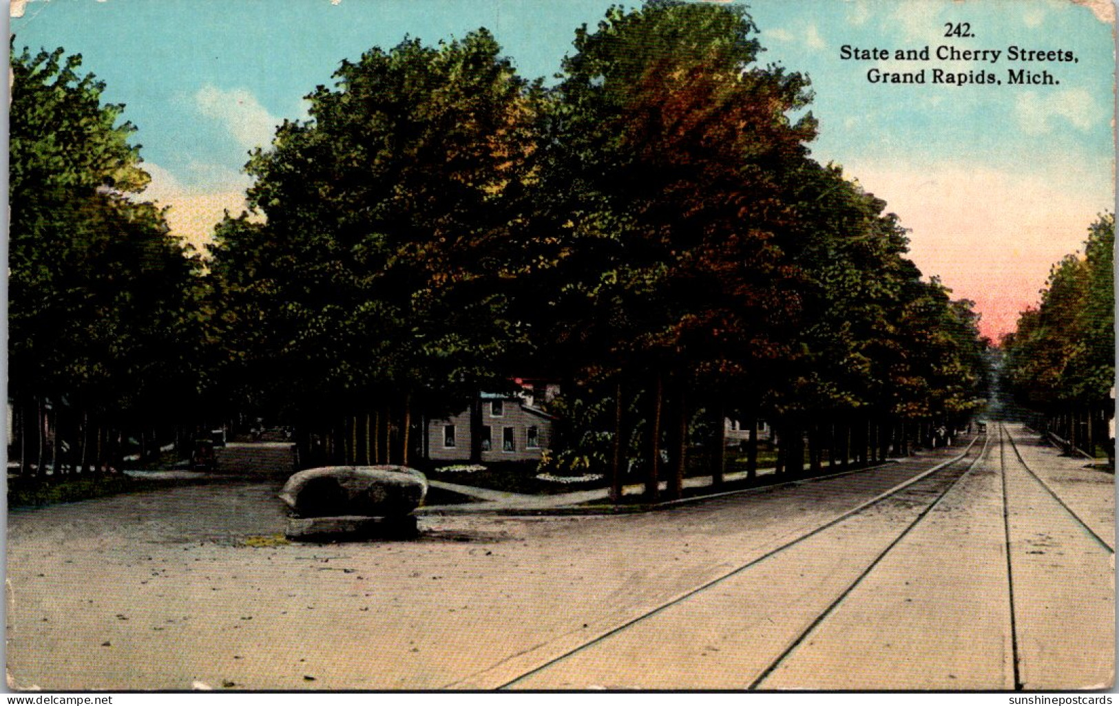 Michigan Grand Rapids State And Cherry Streets 1916 Curteich - Grand Rapids