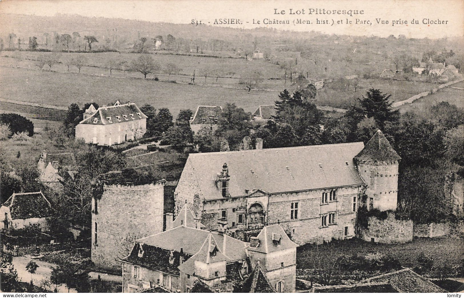 46 Assier Le Chateau Et Le Parc , Vue Prise Du Clocher CPA - Assier