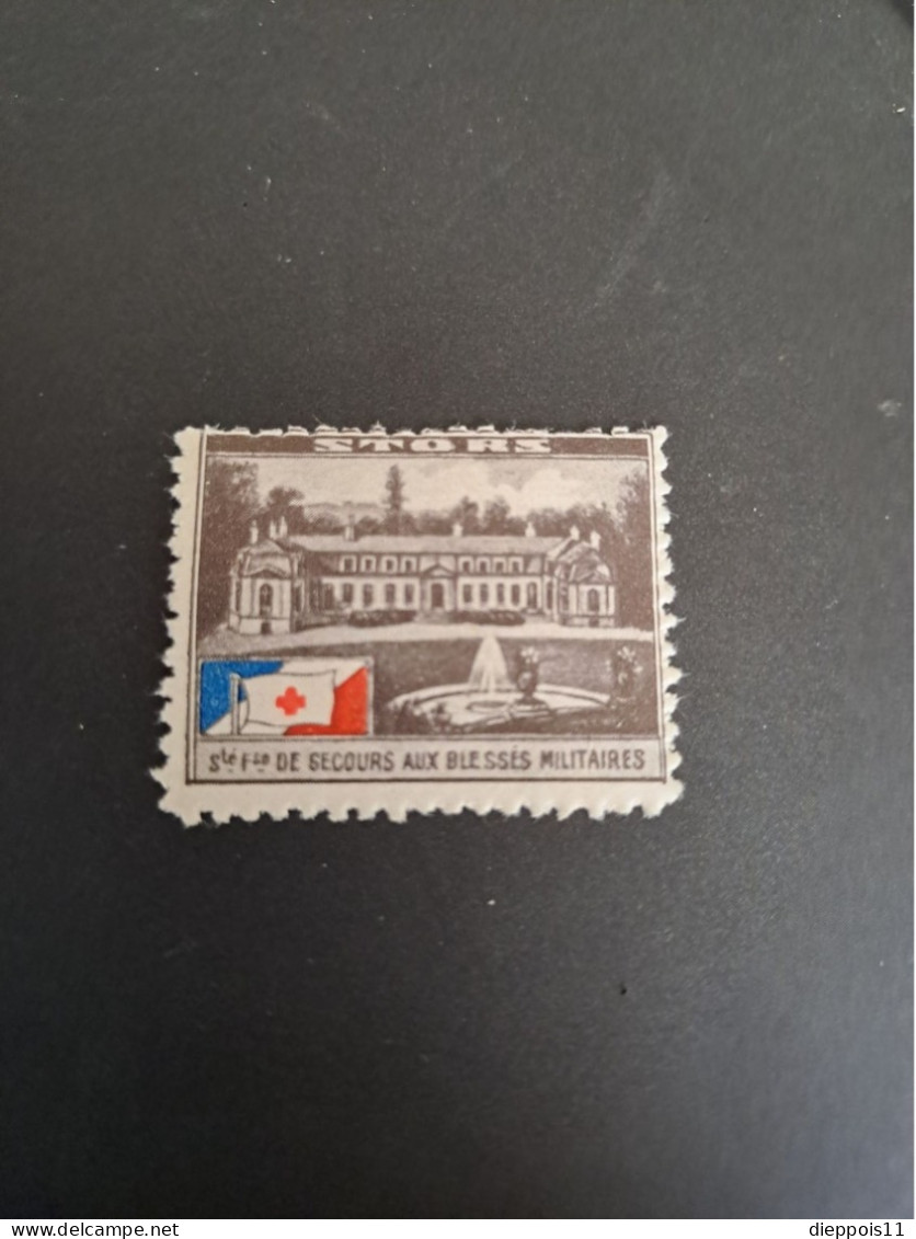Rare Vignette Croix Rouge SSBM 1913 Château De Stors Neuf Avec Gomme - Croix Rouge