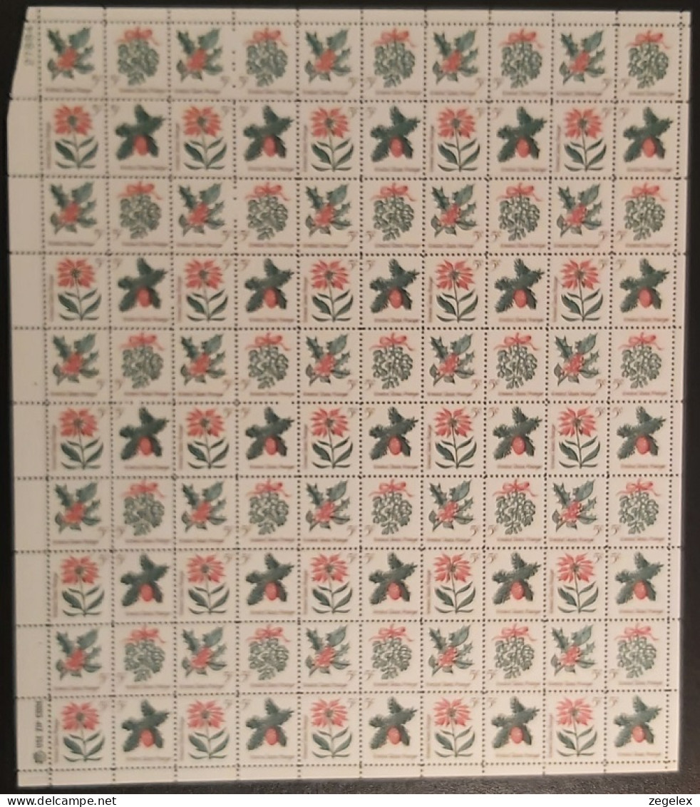 USA 1964 Christmas Issue. Sheet Of 100 MNH** Scott No. 1254-1257b - Fogli Completi