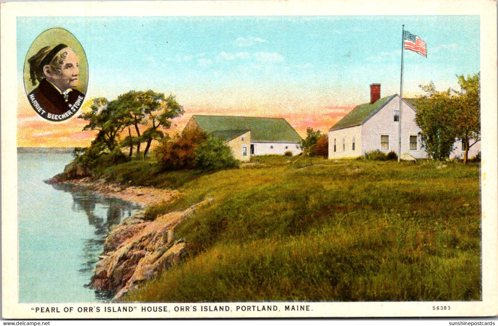 Maine Portland Orr's Island "Peaarl Of Orr's Island" House Curteich - Portland