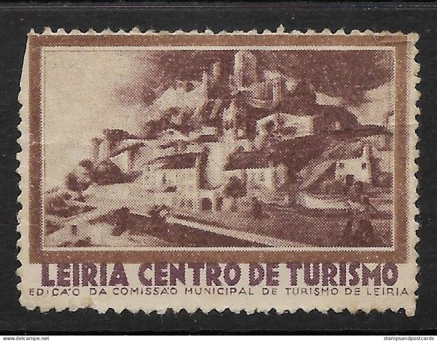 Portugal Vignette Touristique Leiria Ville Et Chateau Leiria City And Castle Tourism Cinderella - Local Post Stamps