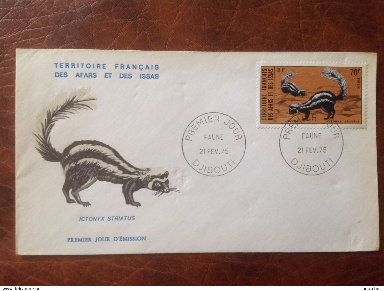 FDC 1er Jour  1975 Putois Ictonyx Striatus - Storia Postale