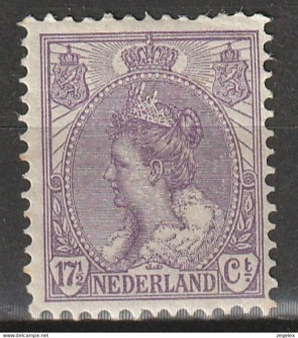 1899-1921 Wilhelmina 17,5. Violet  NVPH 66  MH* Unused - Ongebruikt