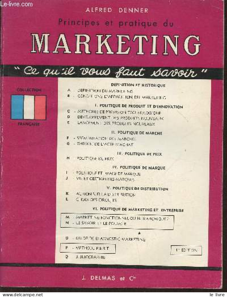 Principes Et Pratique Du Marketing (Collection "Ce Qu'il Vous Faut Savoir", Encyclopédie Pratique Pour La Vie Des Affair - Boekhouding & Beheer