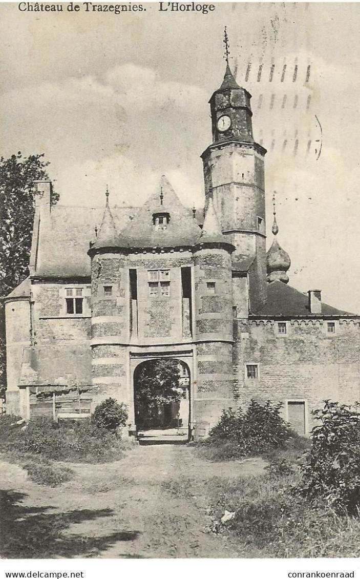 Courcelles Château De Trazegnies L'Horloge Feldpost Charleroy 1915 - Courcelles