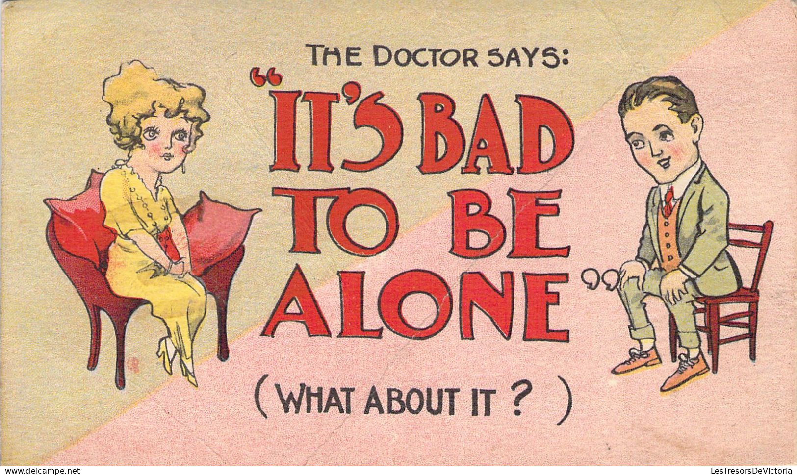 HUMOUR - It's Bad To Be Alone - Carte Postale Ancienne - Humor