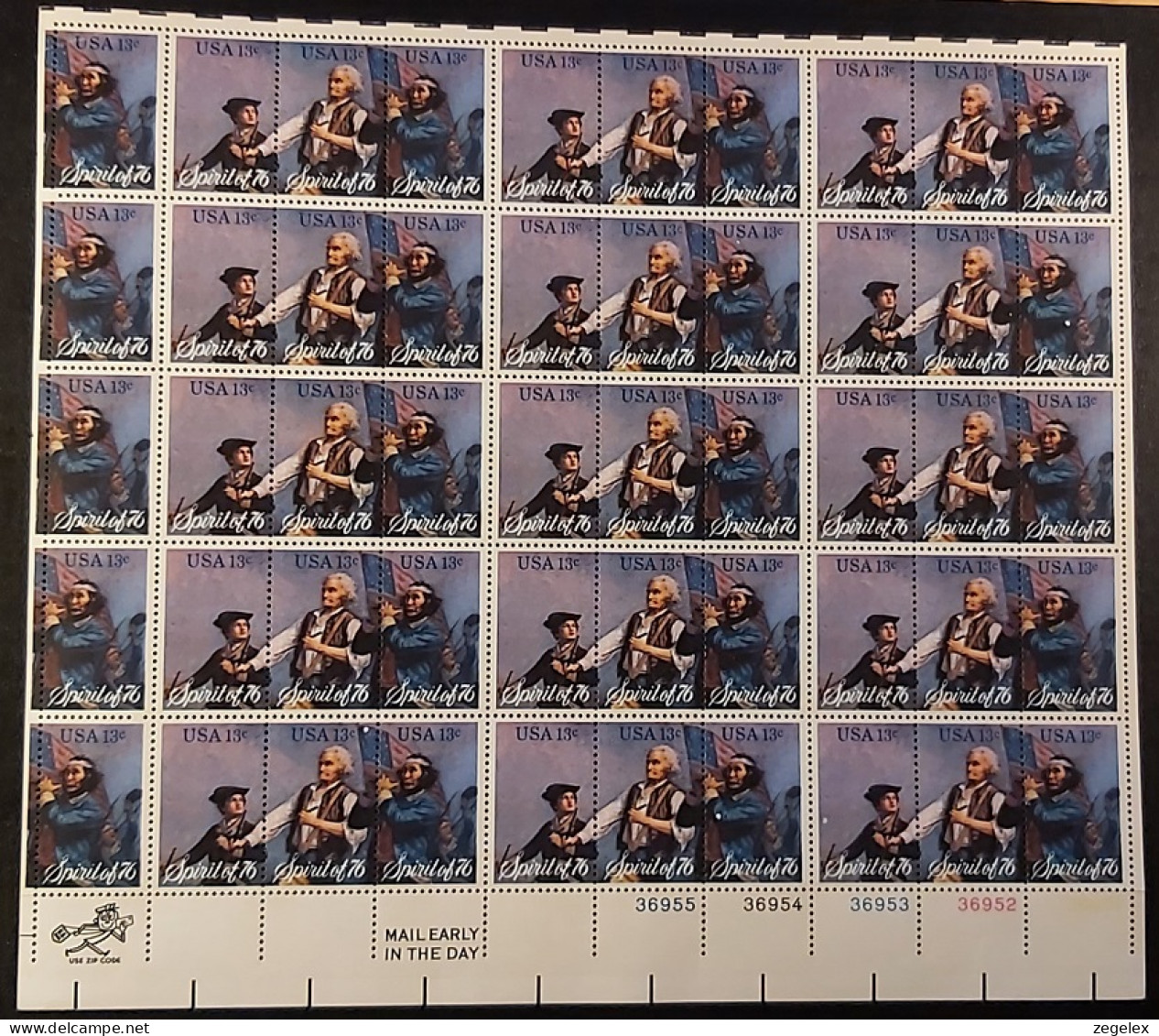 USA 1976 Spirit Of '76 Sheet Of 50 Stamps MNH** Scott No. 1631a - Fogli Completi