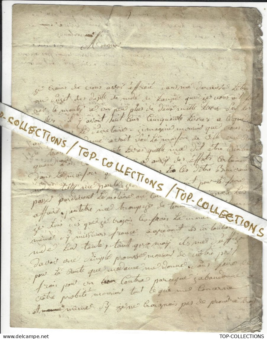1781 LETTRE AVEC CORRESPONDANCE  NOBLESSE Famille « France De Vaugency » Vogencit  Rouen Pour Paris VOIR HISTORIQUE - Documents Historiques