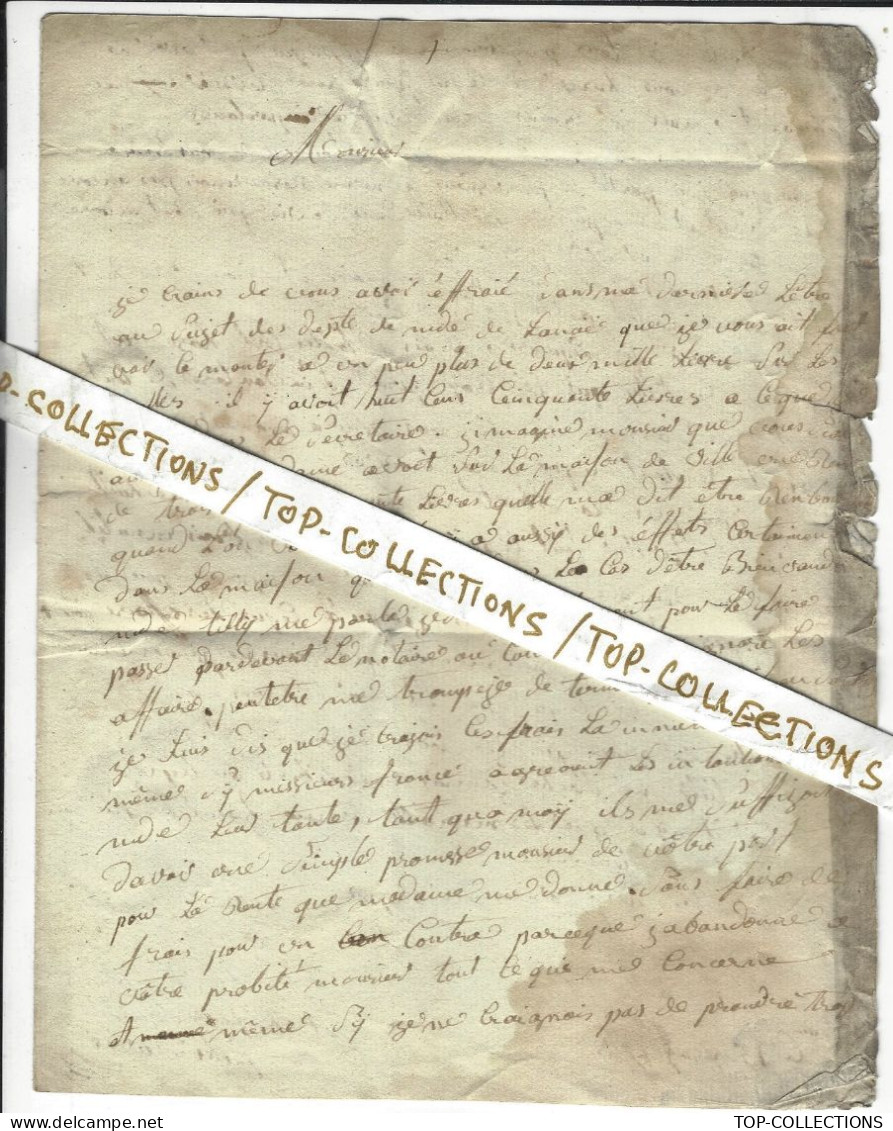 1781 LETTRE AVEC CORRESPONDANCE  NOBLESSE Famille « France De Vaugency » Vogencit  Rouen Pour Paris VOIR HISTORIQUE - Documenti Storici