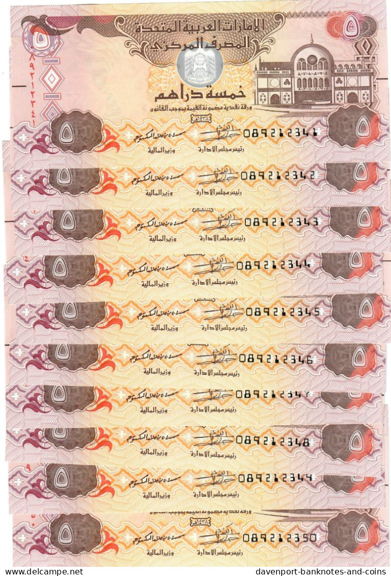 United Arab Emirates 10x 5 Dirhams 2017 UNC - Emirats Arabes Unis