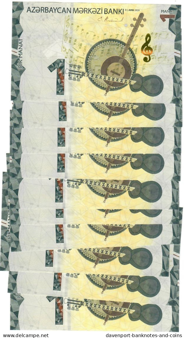 Azerbaijan 10x 1 Manat 2021 UNC - Azerbaigian